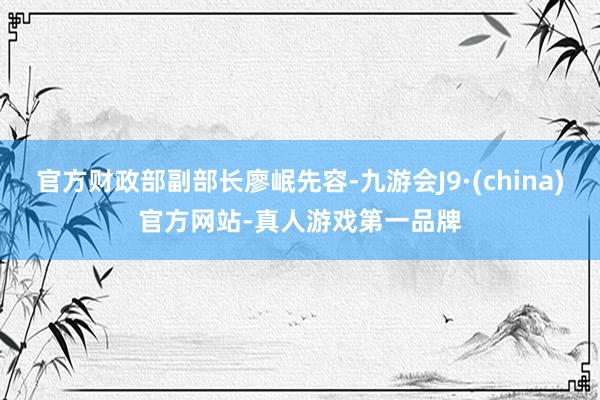 官方财政部副部长廖岷先容-九游会J9·(china)官方网站-真人游戏第一品牌