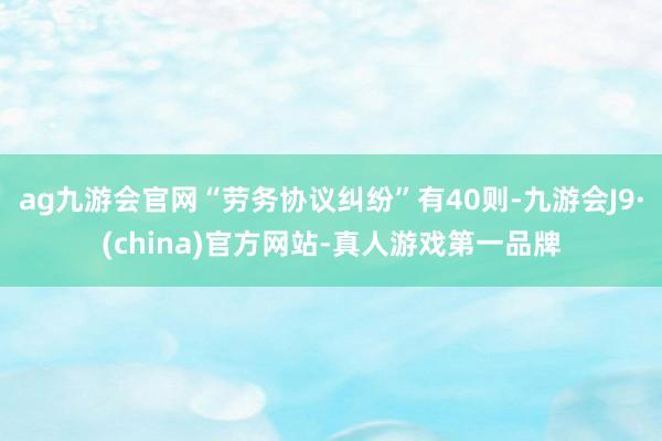 ag九游会官网“劳务协议纠纷”有40则-九游会J9·(china)官方网站-真人游戏第一品牌